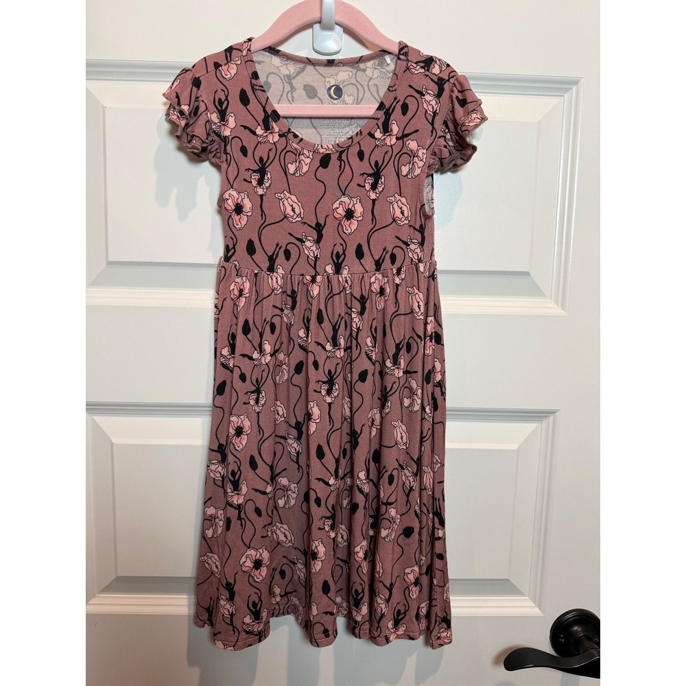 Dream Jamms Kids 4T Bamboo Viscose Ballerina Poppy Floral Ruffle Twirl Dress